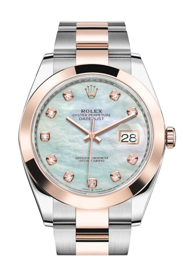 Rolex Datejust 41 Mother-of-pearl set with Diamonds Dial Rose Gold Mens Watch 126301