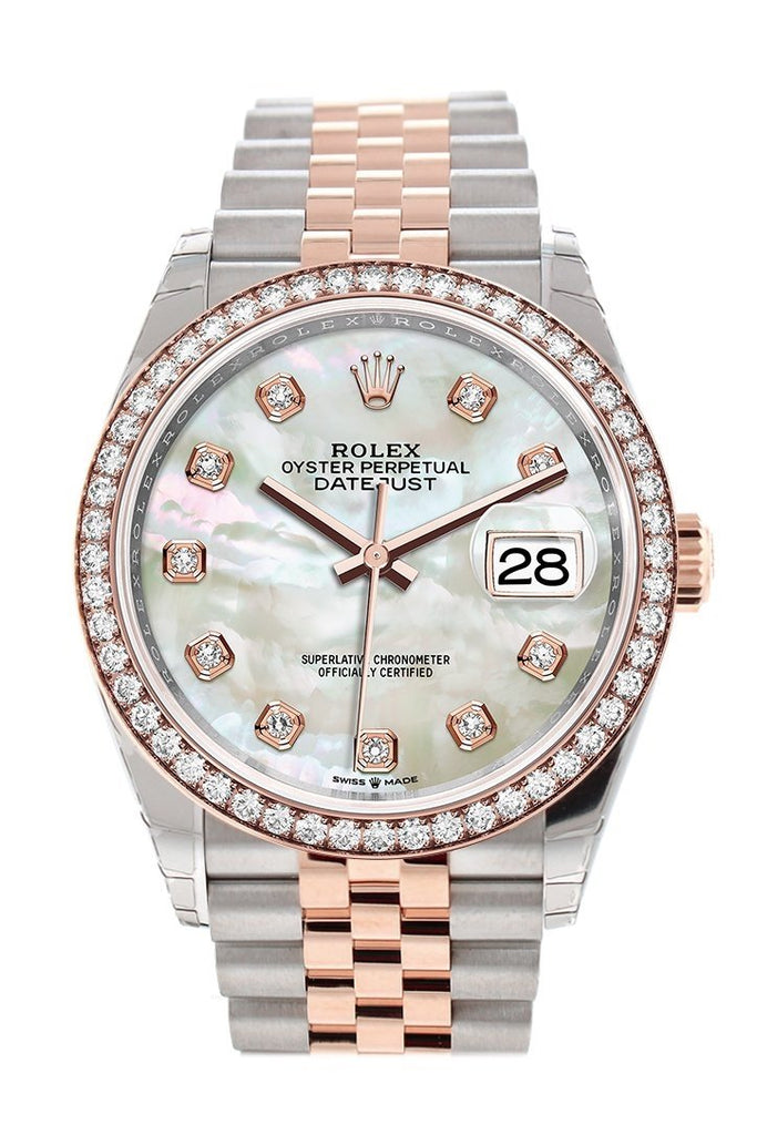 Rolex Datejust 36 White mother-of-pearl set with diamonds Rolex Datejust 36 White mother-of-pearl set with diamonds