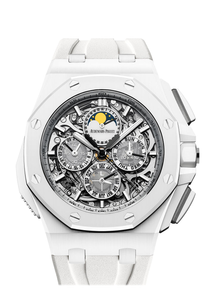 Audemars Piguet Royal Oak Offshore 44 Sapphire Dial White Rubber Strap Watch 26582CB.OO.A010CA.01