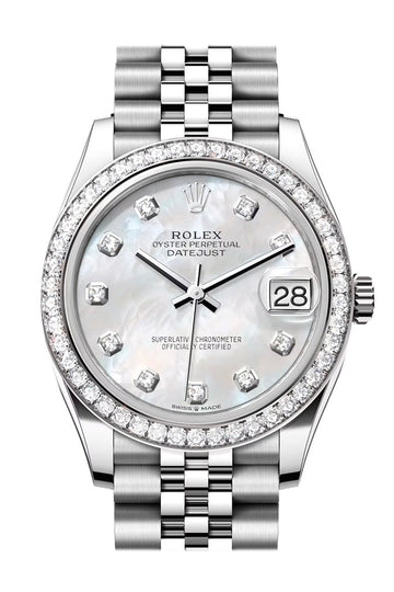 Rolex Datejust 31 White Mother of Pearl Diamond Dial Jubilee Ladies Watch 278384RBR 278384RBR-0008