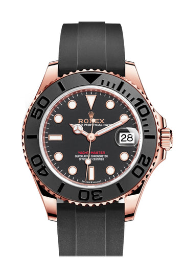 Rolex Yacht-Master 37 Black Dial Automatic 18kt Everose Gold Watch 268655