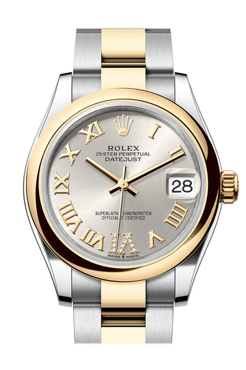 Rolex Datejust 31 Silver Roman Diamond on 6 Dial Yellow Gold Steel Ladies Watch 278243 278243-0003