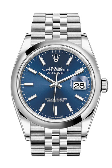 Rolex Datejust 36 Bright Blue Motif Dial Jubilee Watch 126200