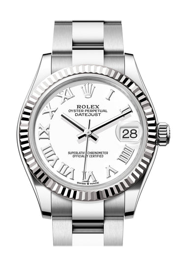 Rolex Datejust 31 White Roman Dial Fluted Bezel Ladies Watch Fluted Bezel Ladies Watch278274 278274-0009