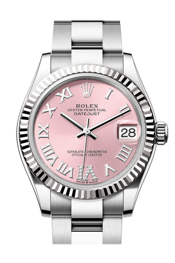 Rolex Datejust 31 Pink Roman Dial Fluted Bezel Ladies Watch 278274 278274-0023