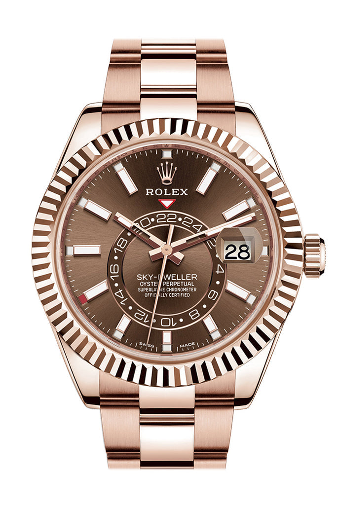 Rolex Sky-Dweller 42 Chocolate Dial 18K Rose Gold Men's Watch 326935
