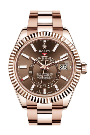 Rolex Sky-Dweller 42 Chocolate Dial 18K Rose Gold Men's Watch 326935