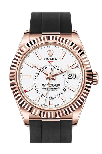 Rolex Sky-Dweller 42 White Dial 18K Rose Gold Men's Watch 326235