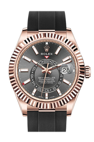 Rolex Sky-Dweller 42 Rhodium Dial 18K Rose Gold Men's Watch 326235