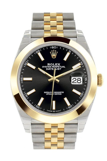 RolexÊDatejust 41 Black Dial Steel and 18K Yellow Gold Jubilee Men's Watch 126303