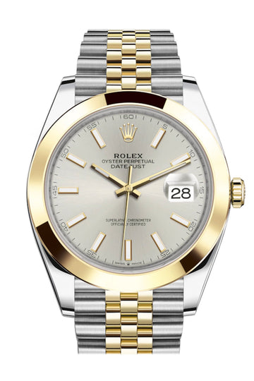 RolexÊDatejust 41 Silver Dial Steel and 18K Yellow Gold Jubilee Men's Watch 126303