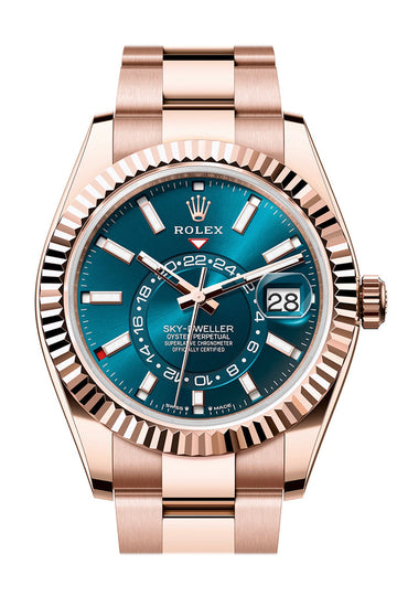 Rolex Sky Dweller 42 Blue- Green Dial Rose Gold Oyster Mens Watch 336935