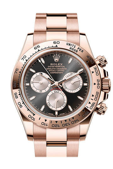 Rolex Daytona 40 Bright Black and Sundust Dial Rose Gold Mens Watch 126505