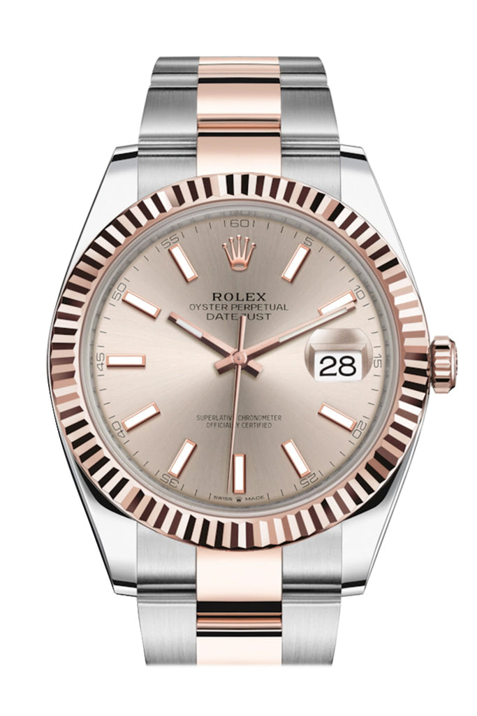Rolex Datejust 41 Sundust Dial Steel 18K Rose Gold Men's Watch 126331