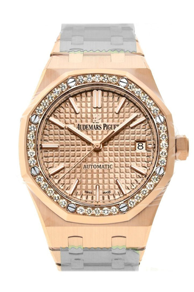 Audemars Piguet Royal Oak 37mm Pink gold-toned Automatic 18K Pink Gold Ladies Diamond Watch 15451OR.ZZ.1256OR.03