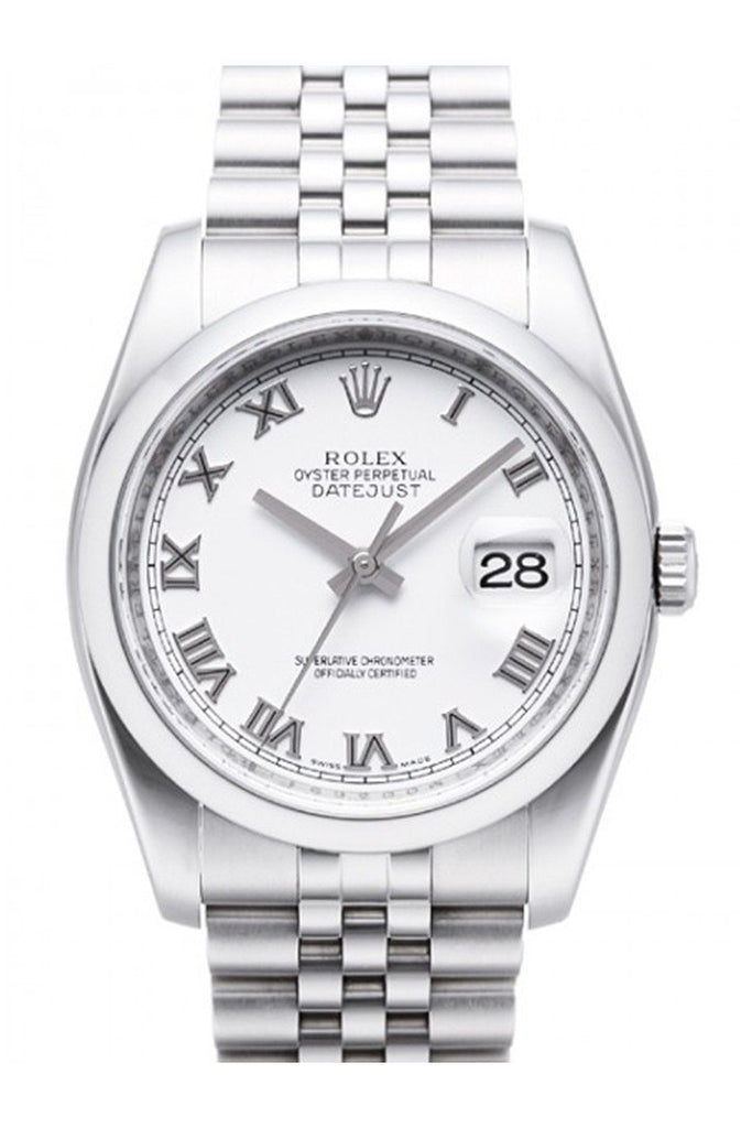 Rolex Datejust 36 White Roman Dial Jubilee Men's Watch 116200