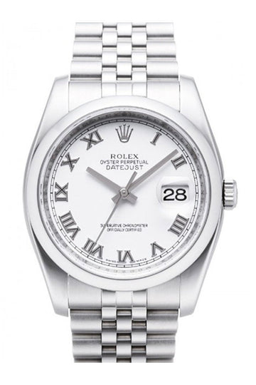 Rolex Datejust 36 White Roman Dial Jubilee Men's Watch 116200
