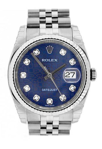 Rolex Datejust 36 Blue Jubilee Diamonds Dial Jubilee Watch 116234
