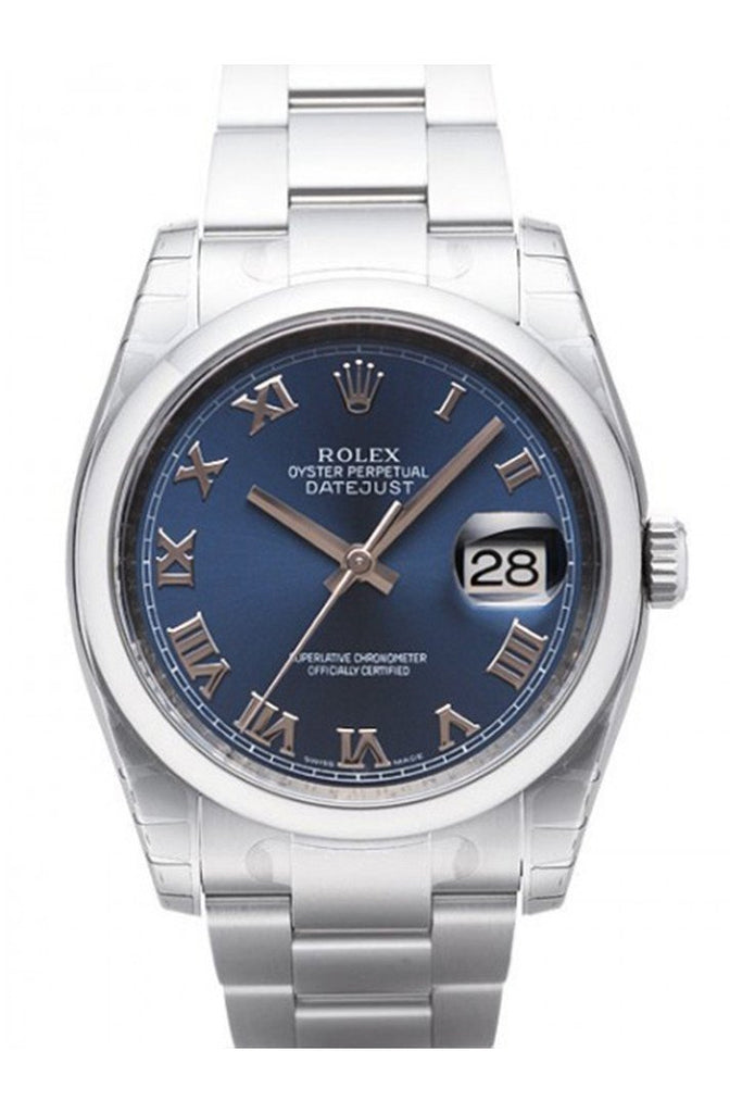 Rolex Datejust 36 Blue Roman Dial Stainless Steel Watch 116200