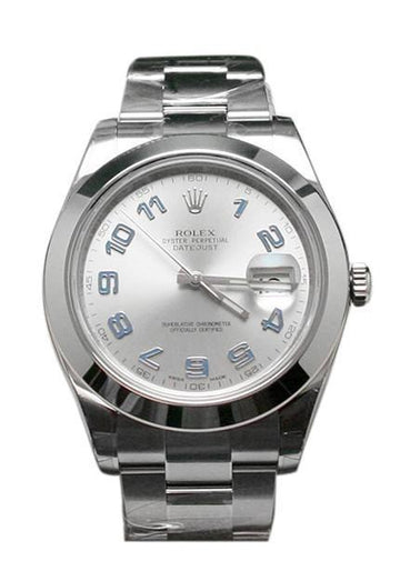 Rolex Datejust II 41 Rhodium Blue Arab Dial Steel Men's Watch 116300