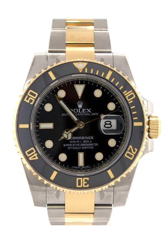 Rolex Submariner Date 40 Black Dial 18k Yellow Gold and Steel Men's Watch 116613LN 116613