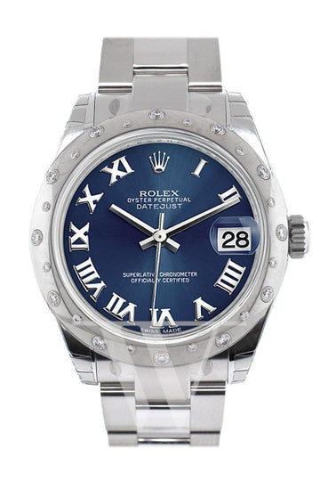 Rolex Datejust 31 Blue Stainless Steel and 18K White Gold Ladies Watch 178344