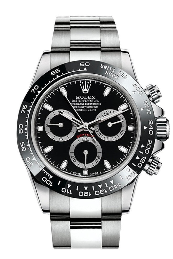 Rolex Cosmograph Daytona 40 Black Dial Stainless Steel Oyster Men's Watch 116500LN 116500