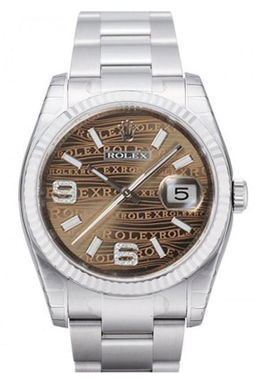 Rolex Datejust 36 Bronze Waves Diamond Dial Steel and 18k Gold Ladies Watch 116234