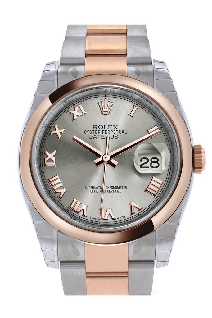 Rolex Datejust 36 Steel Roman DialSteel and 18k Rose Gold Oyster Watch 116201