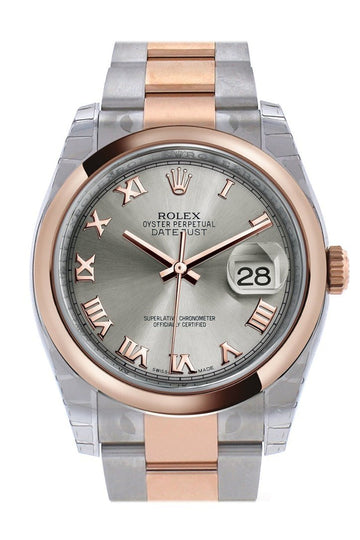 Rolex Datejust 36 Steel Roman DialSteel and 18k Rose Gold Oyster Watch 116201