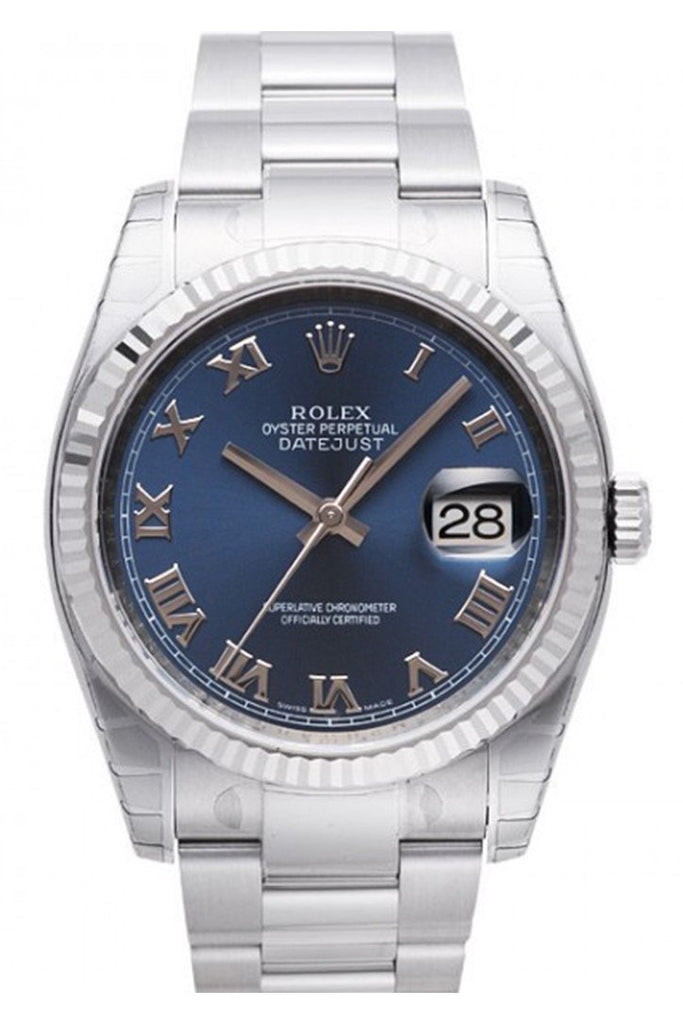 Rolex Datejust 36 Blue Roman Dial Gold Bezel Steel and 18k Gold MenÕs Watch 116234