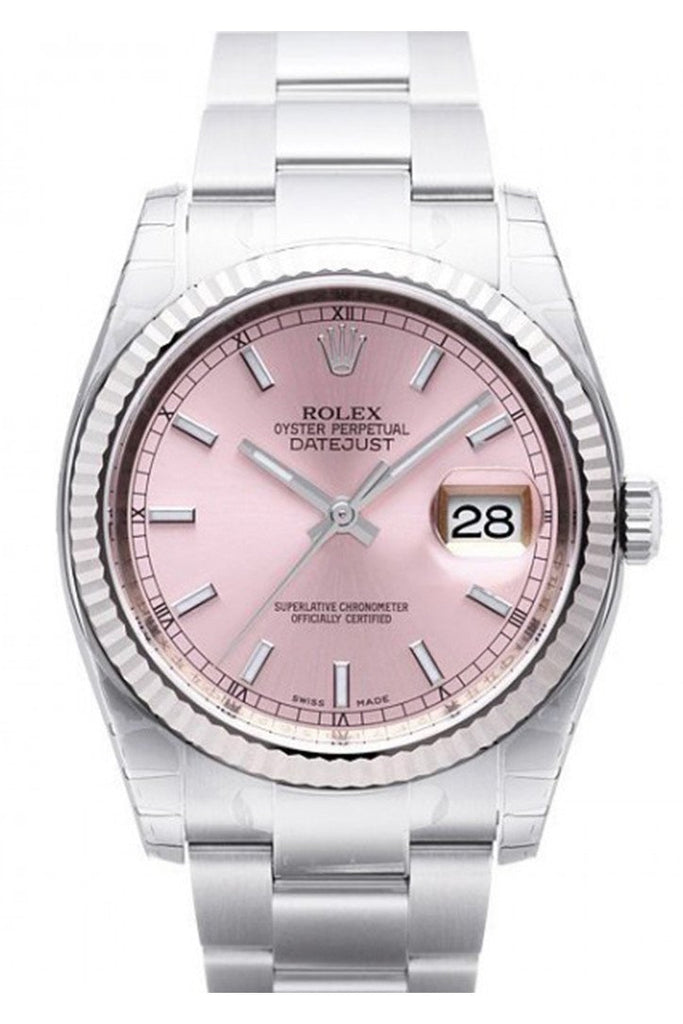 Rolex Datejust 36 Pink Dial Steel and 18k Gold Ladies Watch 116234