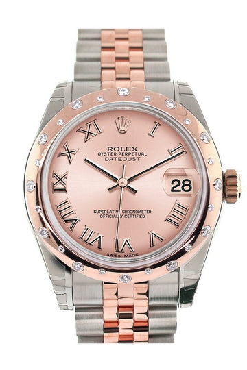 Rolex Datejust 31 Pink Roman Dial Dome set with Diamond Bezel Ladies Watch 178341