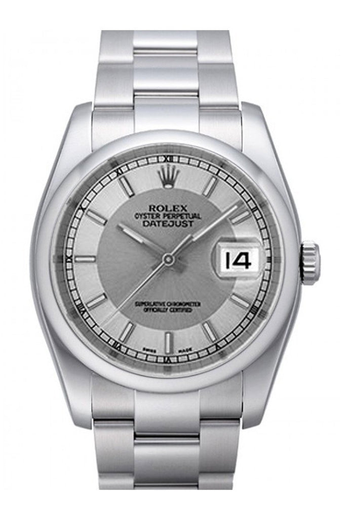 Rolex Datejust 36 Steel Silver Dial Stainless Steel Oyster Men's Watch 116200