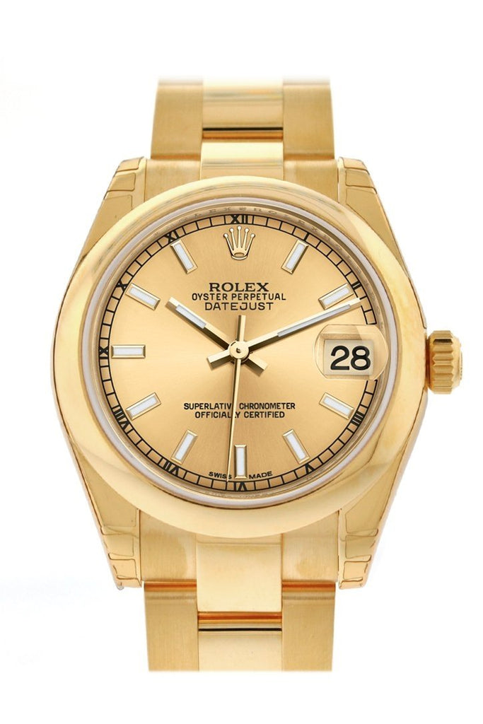 Rolex Datejust 31 Champagne Dial 18K Yellow Gold Ladies Watch 178248