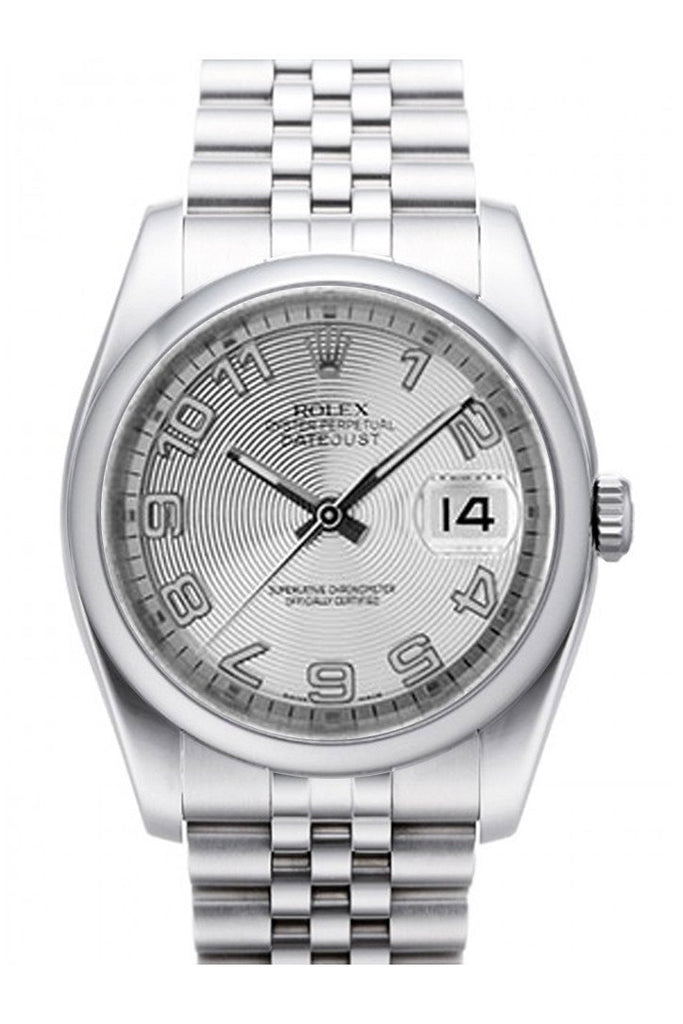 Rolex Datejust 36 Silver Concentric Dial Stainless Steel Jubilee Men's Watch 116200