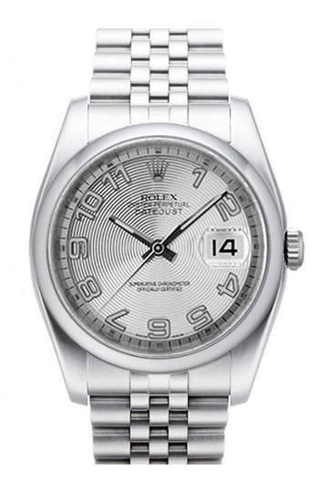 Rolex Datejust 36 Silver Concentric Dial Stainless Steel Jubilee Men's Watch 116200