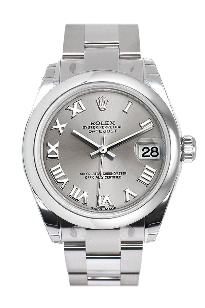 Rolex Datejust 31 Rhodium Roman Dial Steel Ladies Watch 178240