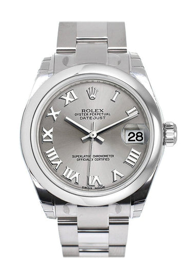 Rolex Datejust 31 Rhodium Roman Dial Steel Ladies Watch 178240