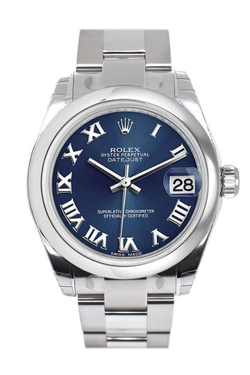 Rolex Datejust 31 Blue Roman Dial Steel Ladies Watch 178240