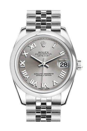 Rolex Datejust 31 Rhodium Roman Dial Stainless Steel Jubilee Ladies Watch 178240