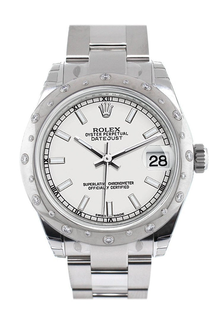 Rolex Datejust 31 White Dial Dome set with Diamonds Bezel Ladies Watch 178344