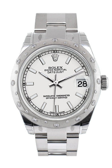 Rolex Datejust 31 White Dial Dome set with Diamonds Bezel Ladies Watch 178344