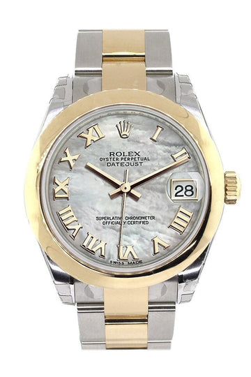Rolex Datejust 31 Mother of Pearl Roman Dial 18K Gold Two Tone Ladies 178243