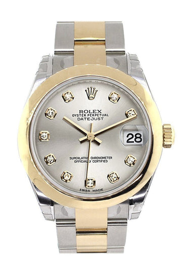 Rolex Datejust 31 Silver Diamond Dial 18K Gold Two Tone Ladies 178243