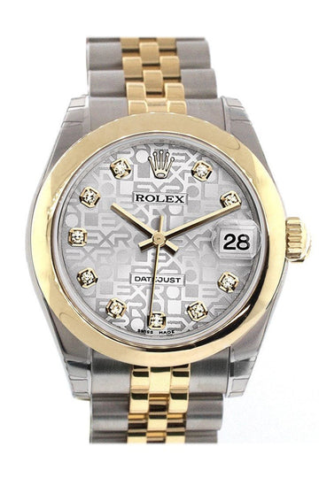 Rolex Datejust 31 Silver Jubilee Diamond Dial 18K Gold Two Tone Jubilee Ladies 178243
