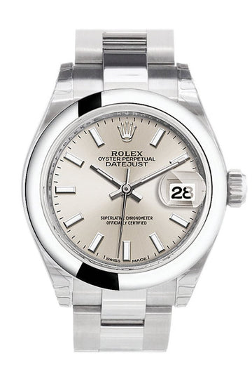 Rolex Datejust 28 Silver Dial Stainless Steel Ladies Watch 279160 NP