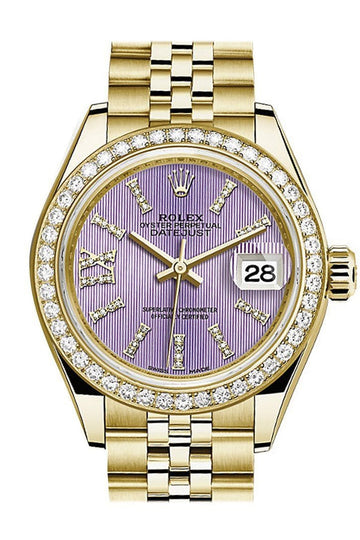 Rolex Datejust 28 Lilac Large Roman Diamonds Dial Diamond Bezel Jubilee Ladies Watch 279138RBR 279138 NP