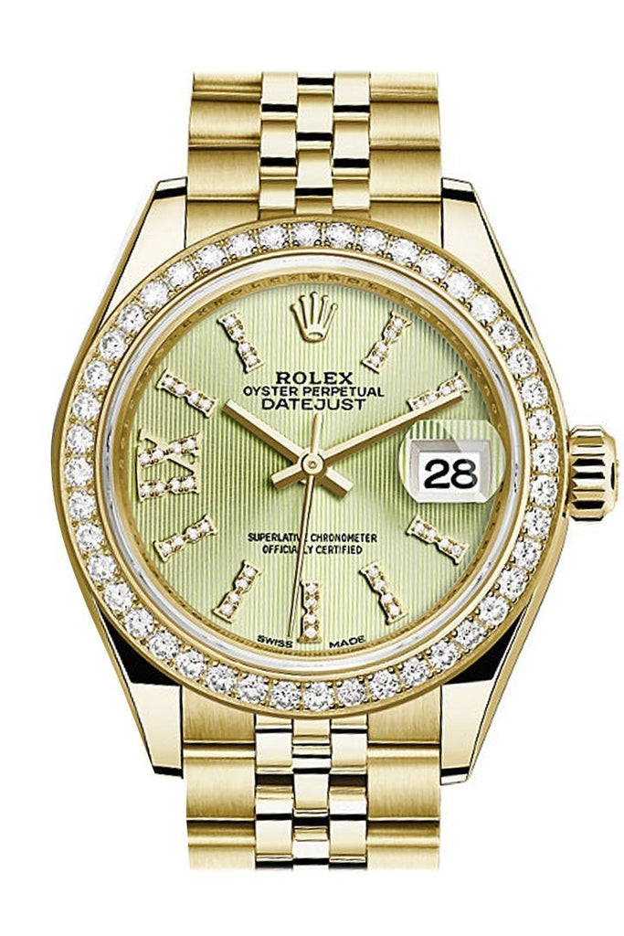 Rolex Datejust 28 Linden Large Roman Diamond Dial Diamond Bezel Jubilee Ladies Watch 279138RBR 279138 NP