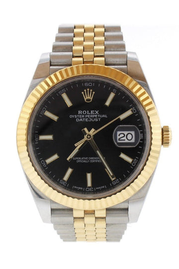 Rolex Datejust 41 Black Dial 18K Yellow Gold and Steel Watch 126333